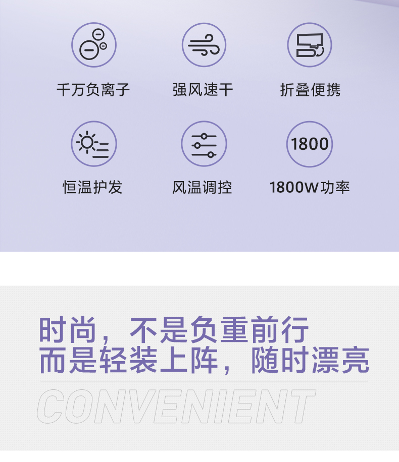 科吹風機小型家用大功率速干負離子護發電吹風(圖3)