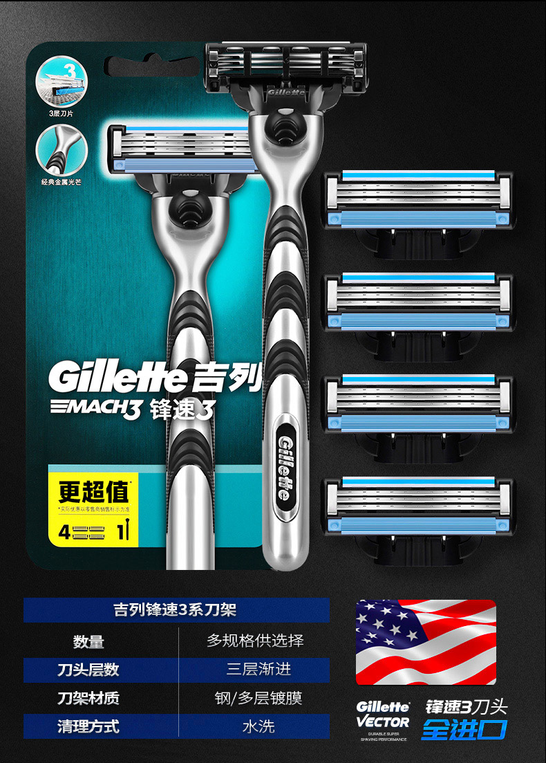 吉列鋒速刮胡刀手動剃須刀(圖14)